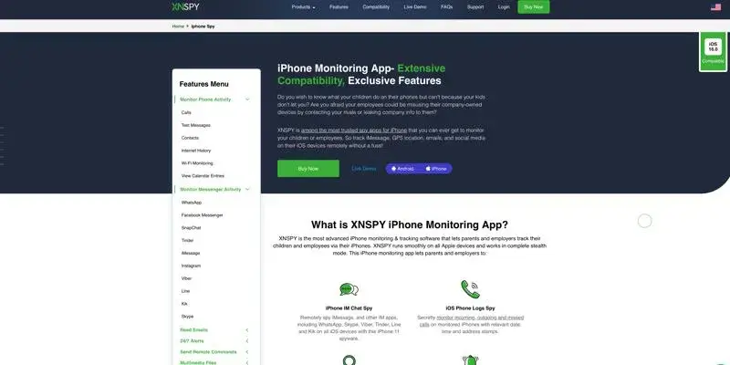 XNSPY - iPhone spy app no jailbreak free