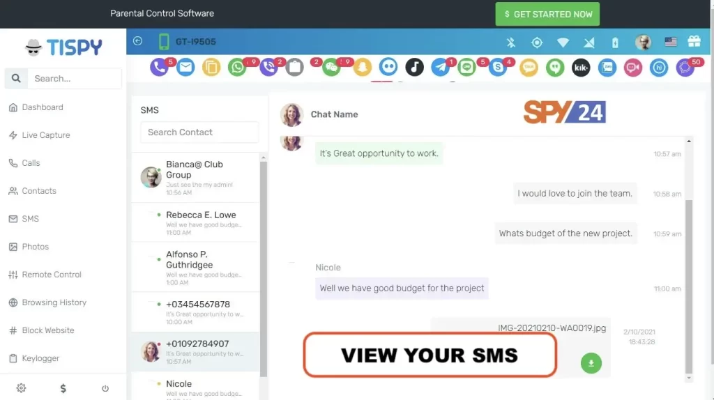 Tispy App Reviews Price for iPhone & Android Sign up 5 TiSpy review