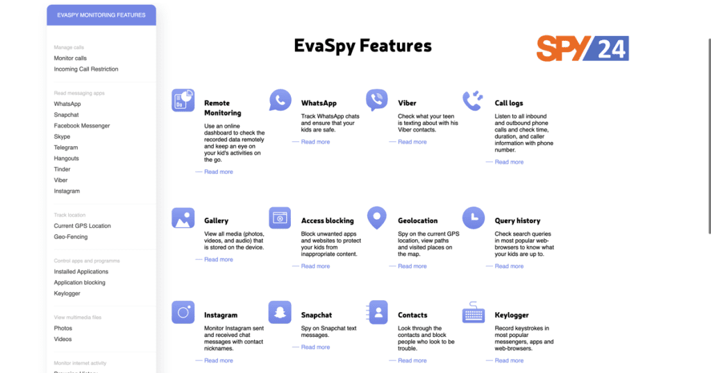 Evaspy App Download Free Review iPhone & Android 3 EvaSpy Features