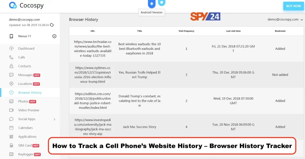 How to Track a Cell Phone's Website History - Browser History Tracker