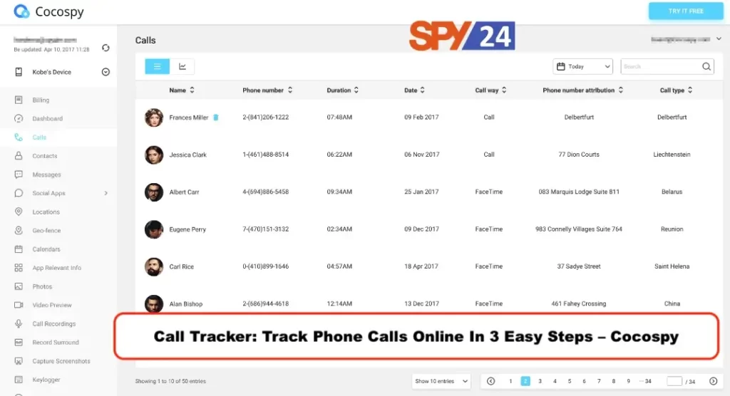Cocospy Reviews Free Trial Premium Download 7 Call Tracker: Track Phone Calls Online In 3 Easy Steps - Cocospy