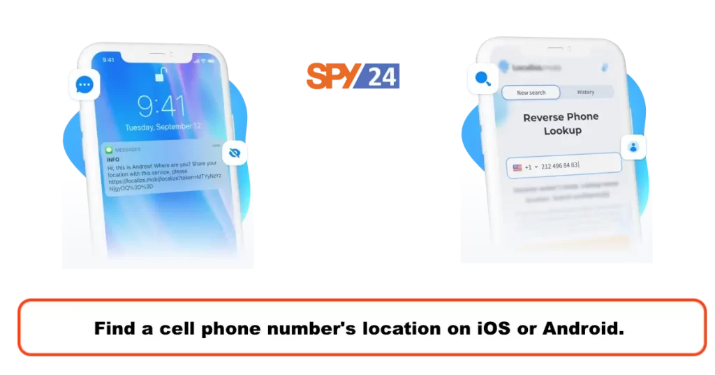 Find a cell phone number's location on iOS or Android.