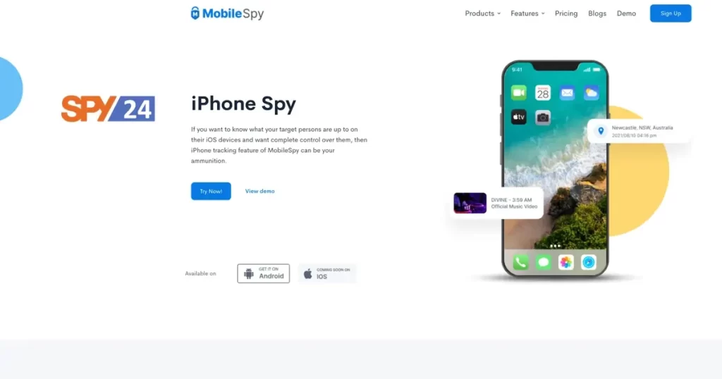 App to spy on an iPhone