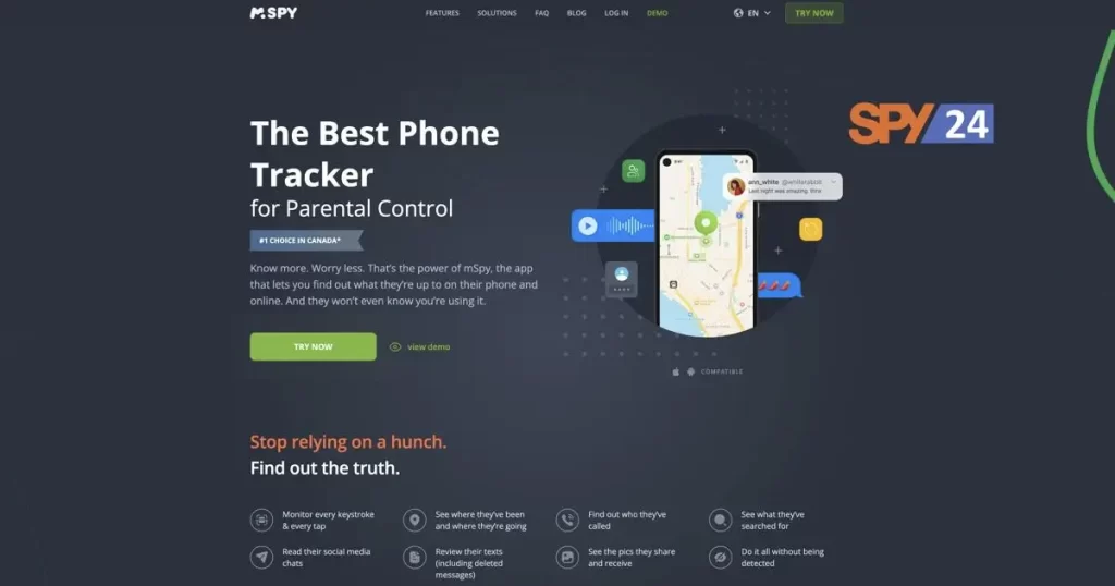 mSpy - free spy apps for iPhone without installing on target phone