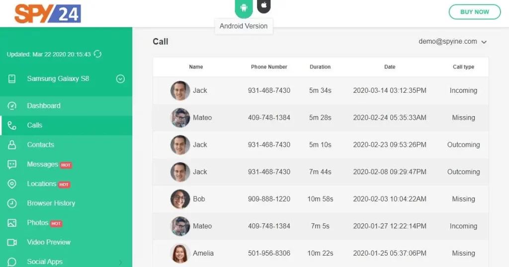 Online Call Tracker App Free for Android & iOS