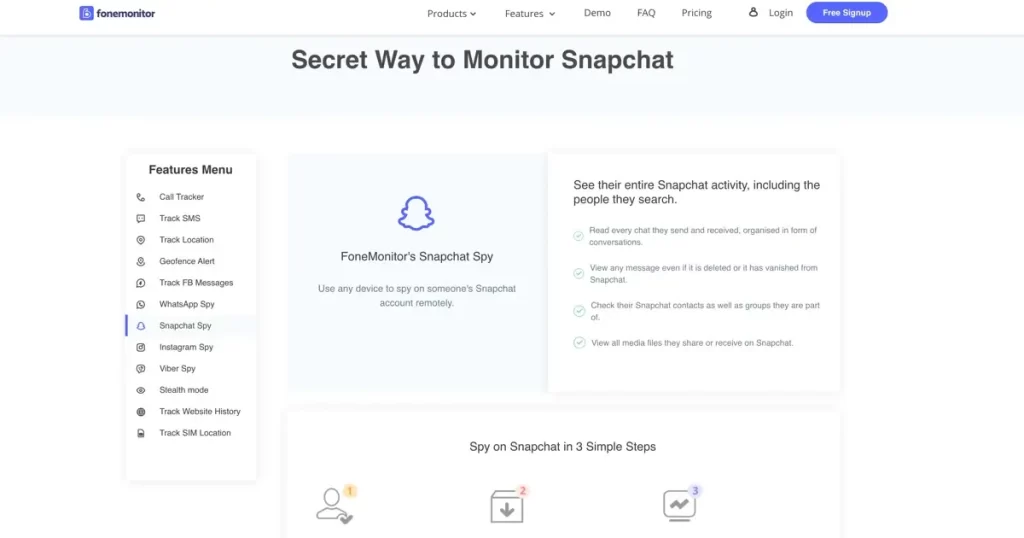 FoneMonitor - Snapchat spy app login