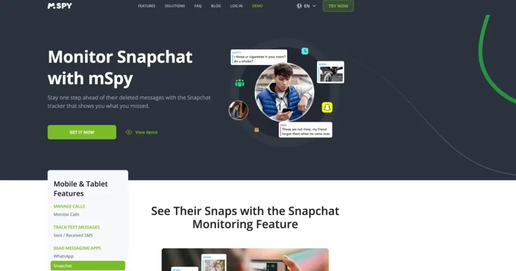 mSpy Snapchat spy app