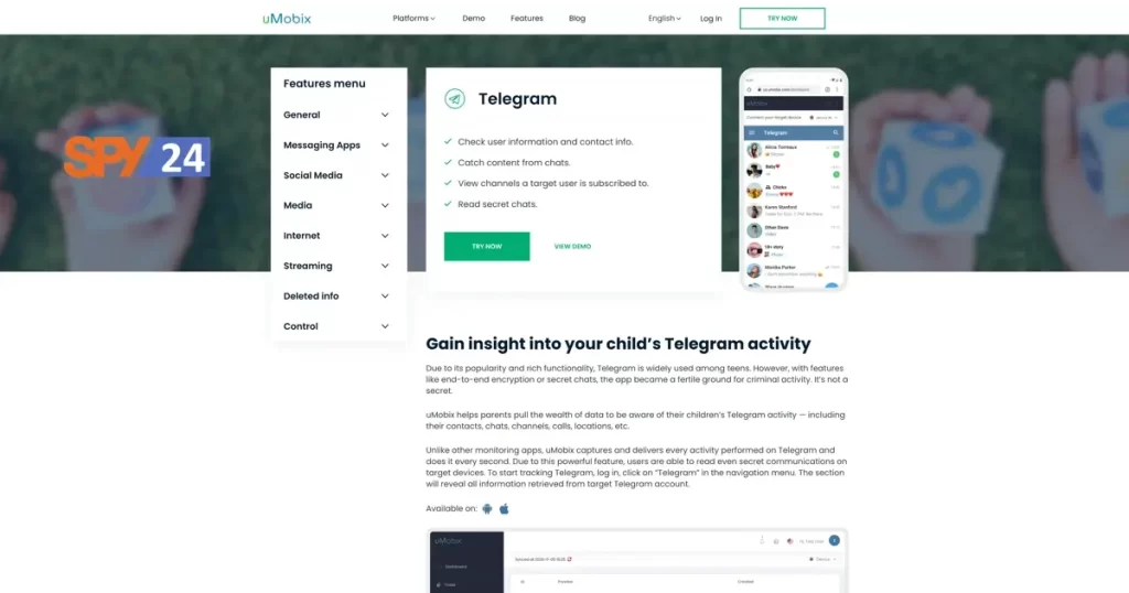 uMobix – Telegram Spy Apps for Android