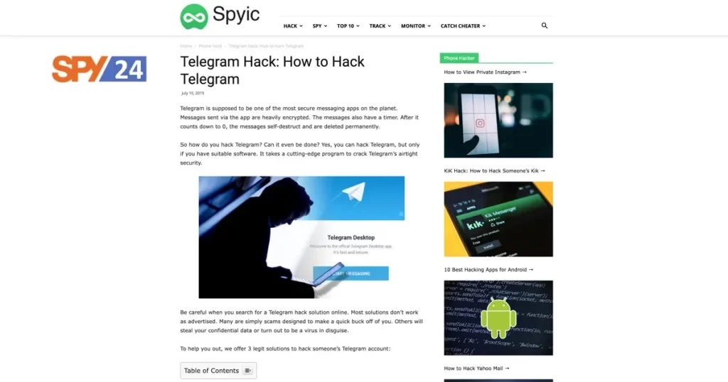 Spyic – Telegram Monitor App