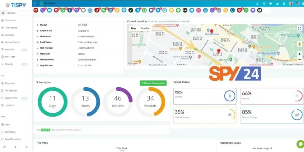 Tispy App Reviews Price for iPhone & Android Sign up 15 Android Trackers TiSPY App