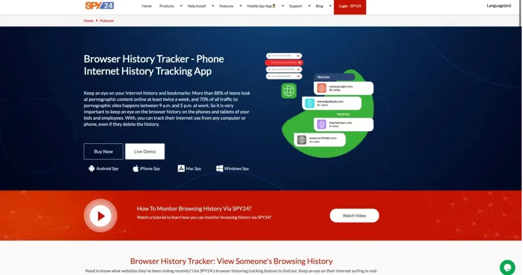 SPY24 - internet history tracker