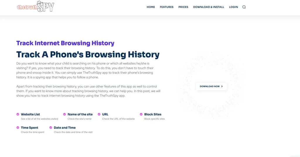 TheTruthSpy - how to track internet history