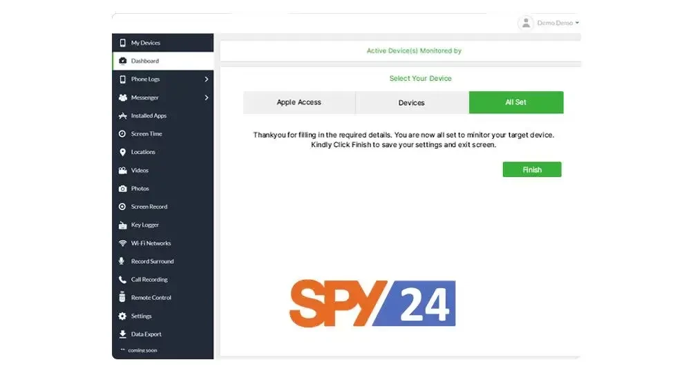 How does the spy app for the iPhone 12 work?