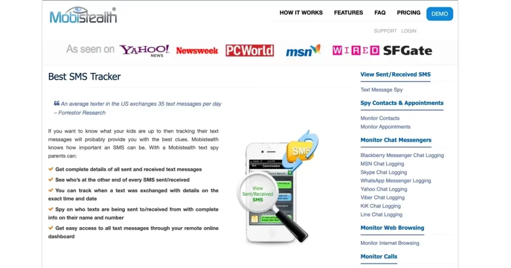 MobiStealth: spy text message apps
