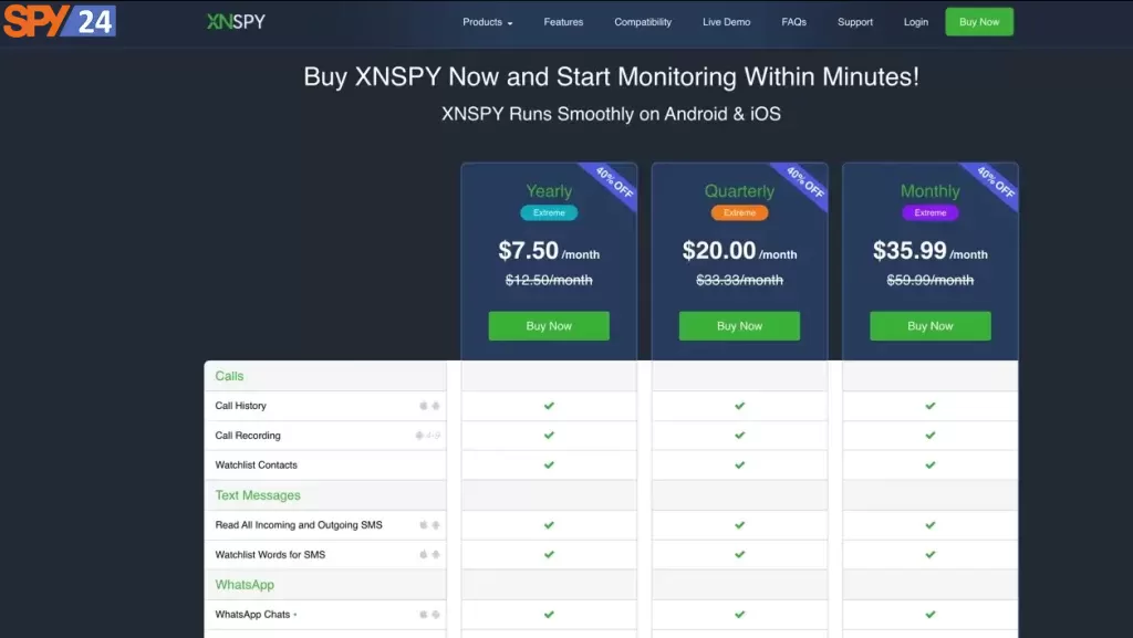 How much does XNSPY cost right now?