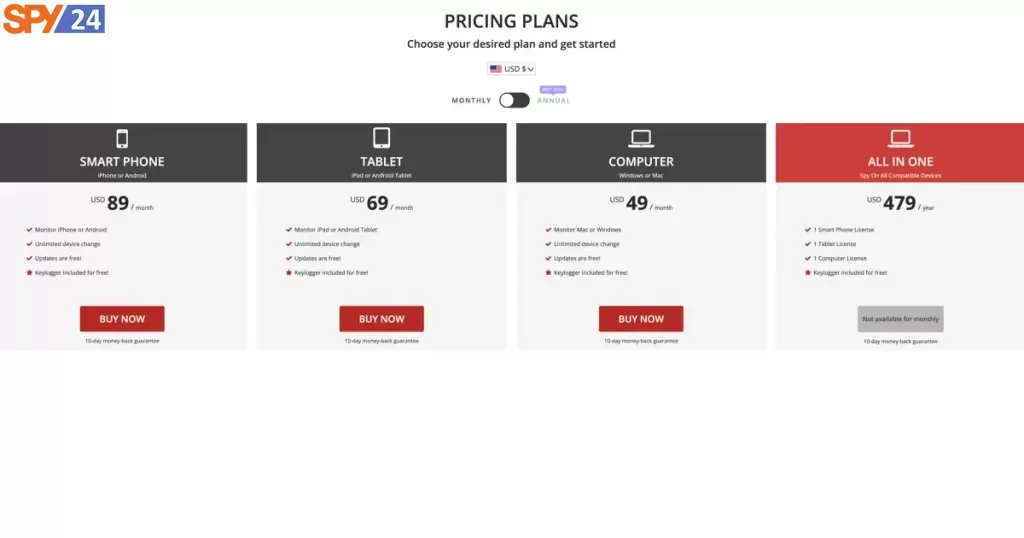 Spyera App Reviews 2023 - Mobile and computer monitoring software 3 Spyera Pricing Plans