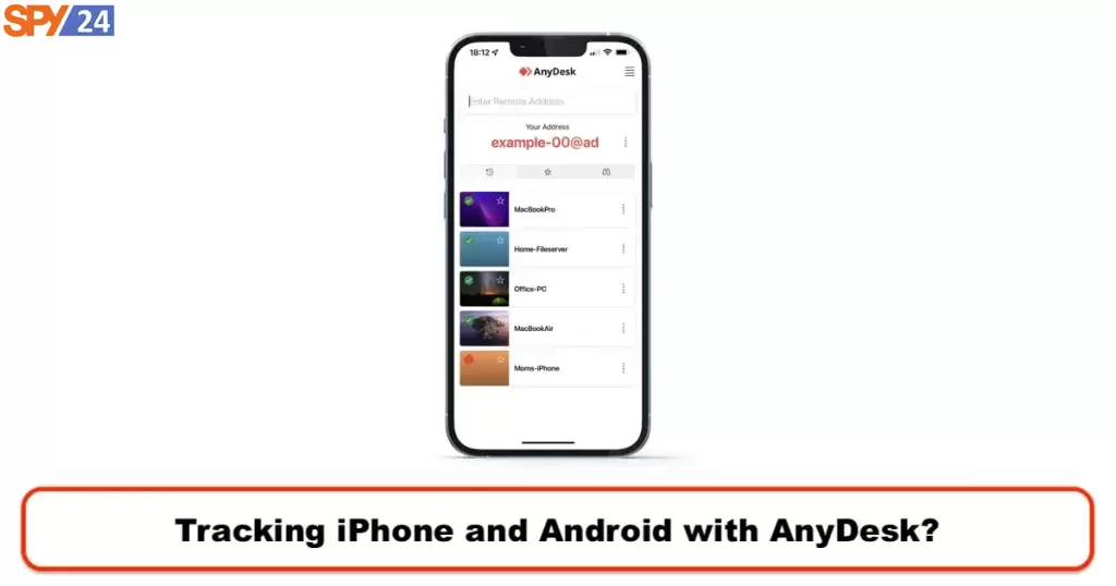Tracking iPhone and Android with AnyDesk