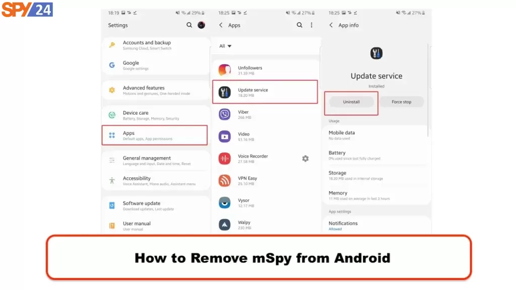 How to Uninstall mSpy App From iPhone and Android 2 How to detect mSpy on Android gadgets