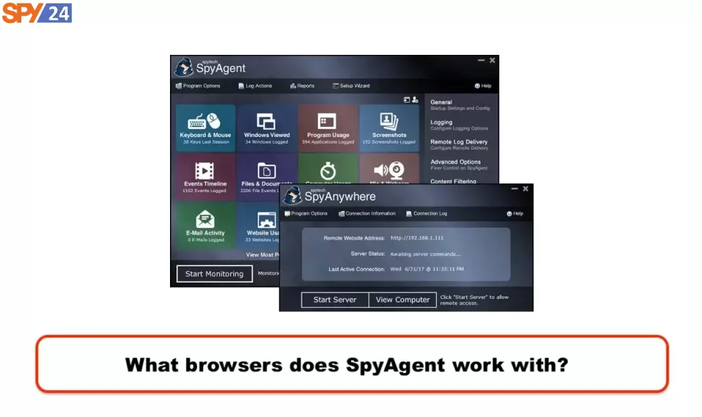 What browsers does SpyAgent work with?   