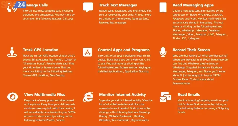 Features: SPY24 VS Xsoft