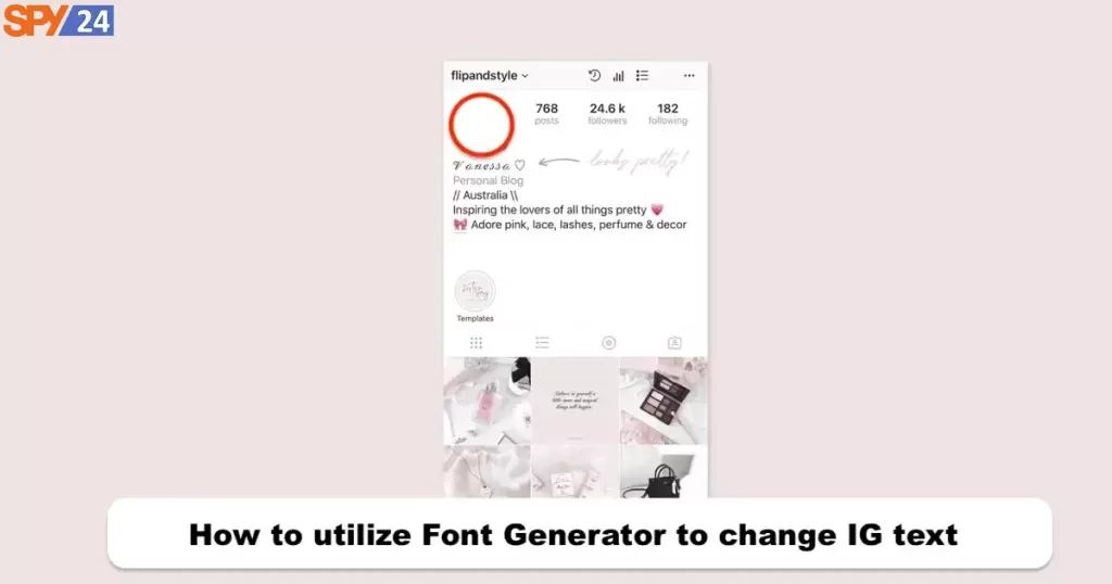 How to utilize Font Generator to change IG text