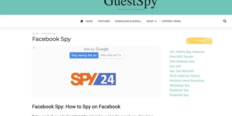 GuestSpy Facebook Hacking App