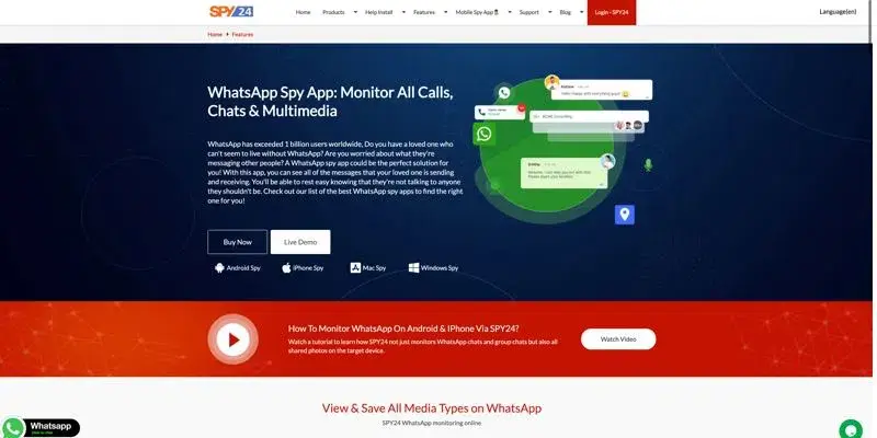 SPY24 Whatsapp hacking software news