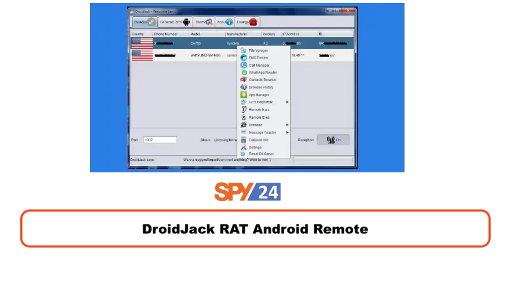 DroidJack RAT Android Remote
