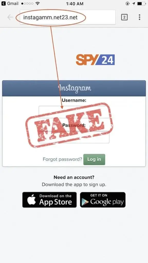 hack Instagram using the Phishing Method