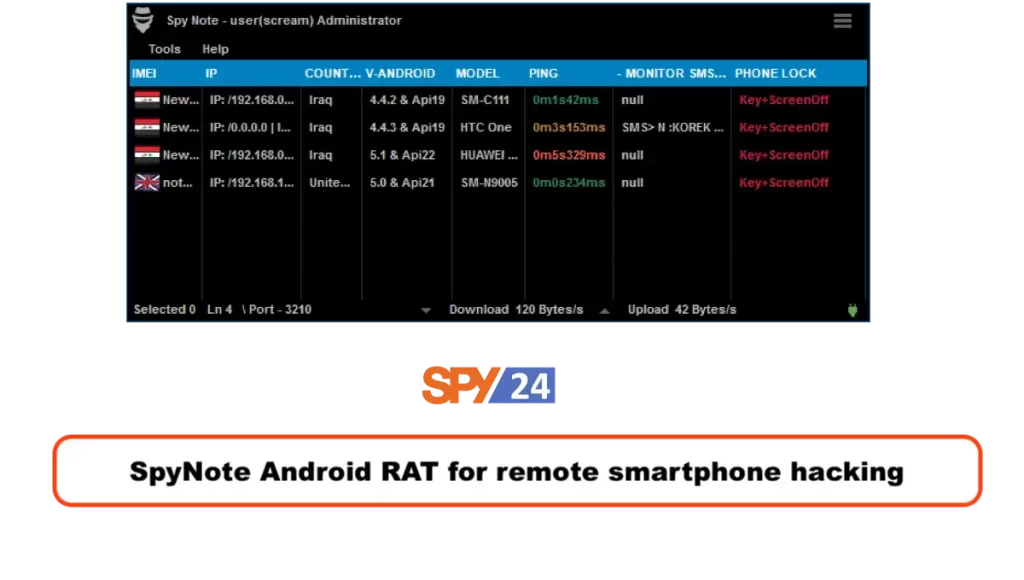 SpyNote Android RAT for remote smartphone hacking