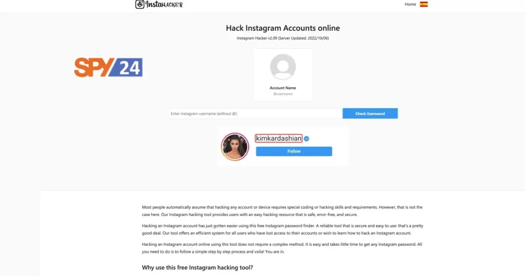 About a tool for Hacking Instagram
