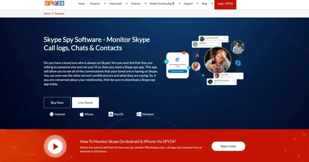 SPY24 Skype Video Call Hacking