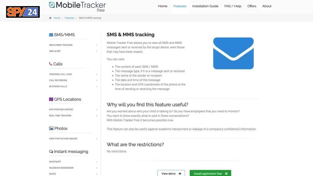 Mobile Tracker Free: Text Message Spy App for Businesses