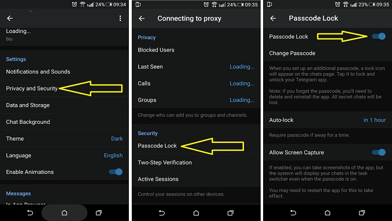 For Telegram security, terminate Active Sessions